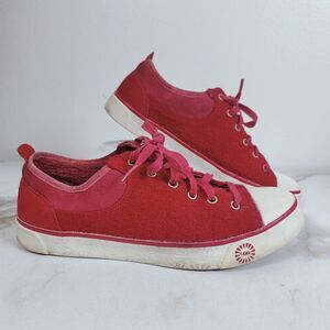 UGG Women's Evera Red Sherpa Lined Wool Sneakers, Sz 8.5